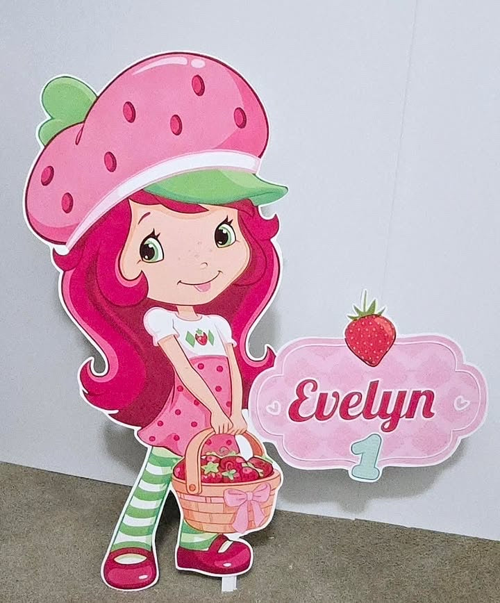 Strawberry Shortcake party prop cutout centerpieces party decorations.