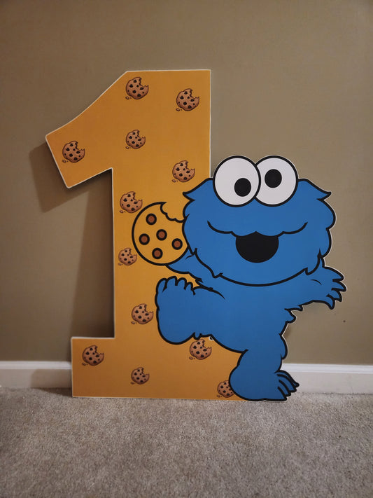 Cookie Baby Monster Custom age Cutout Birthday party props