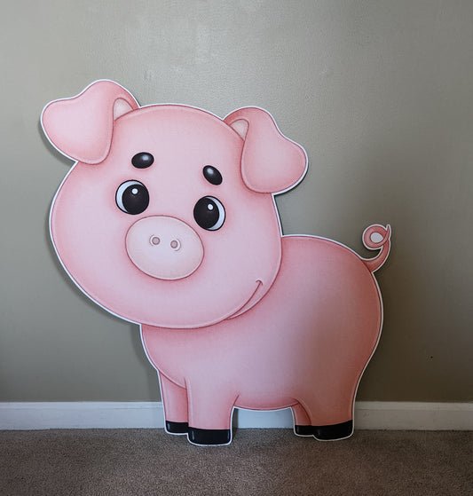 Farm animal theme  pig party prop sign centerpiece backdrop and party decorations.