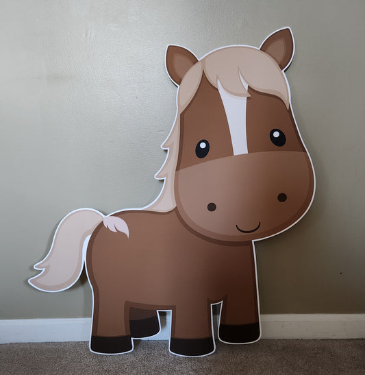 Farm animal horse party prop, centerpieces,  backdrop and party decorations.