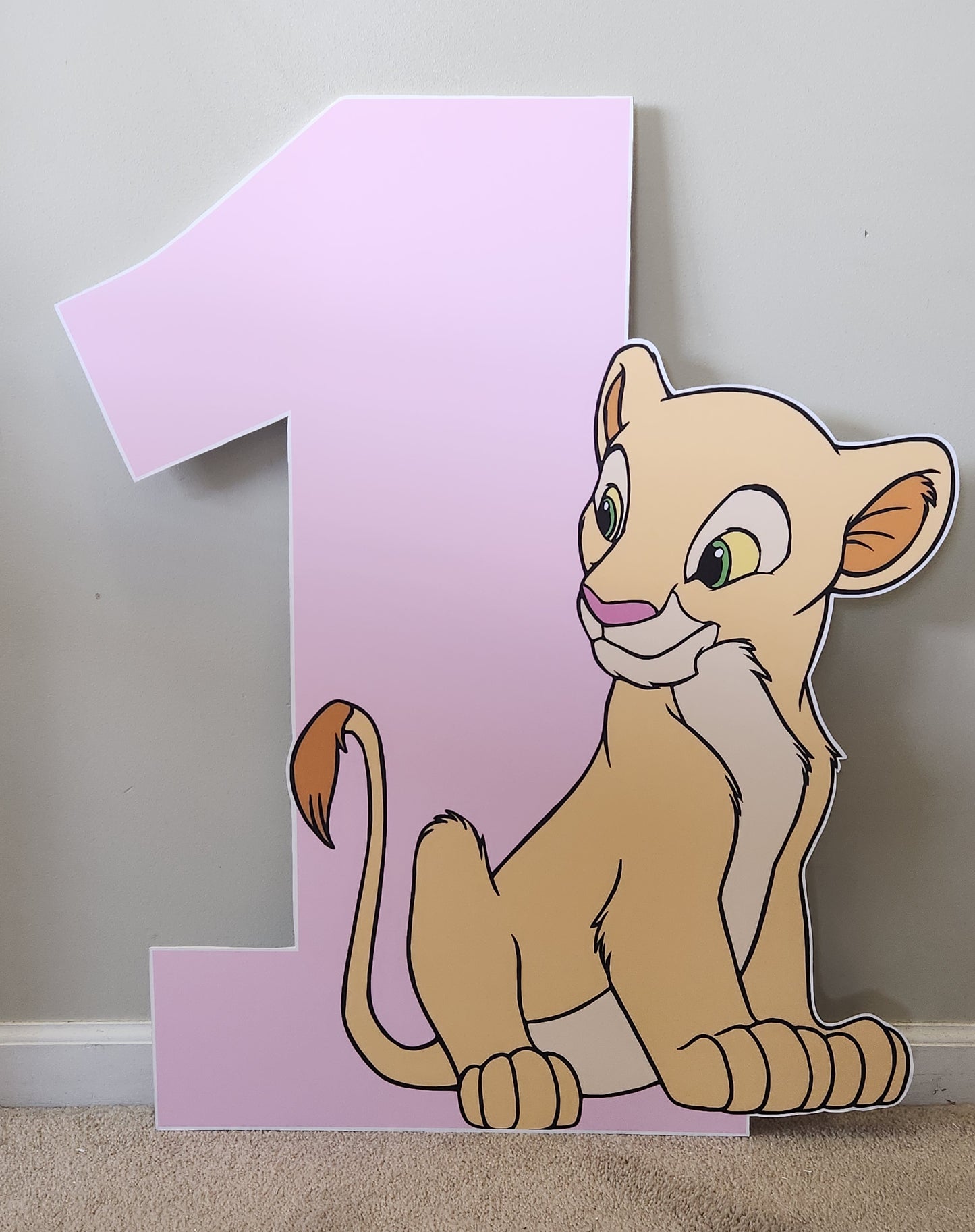 Lila Lion king Custom Age Party prop Cutout centerpieces backdrop and party decorations.