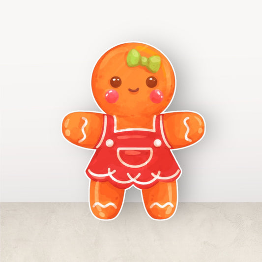 Gingerbread girl party prop cutout, centerpieces, backdrop and party decor.