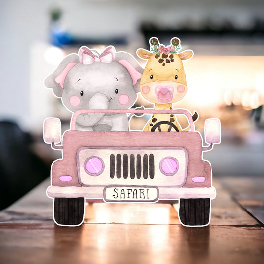 Baby Animal Safari Jeep Cutout