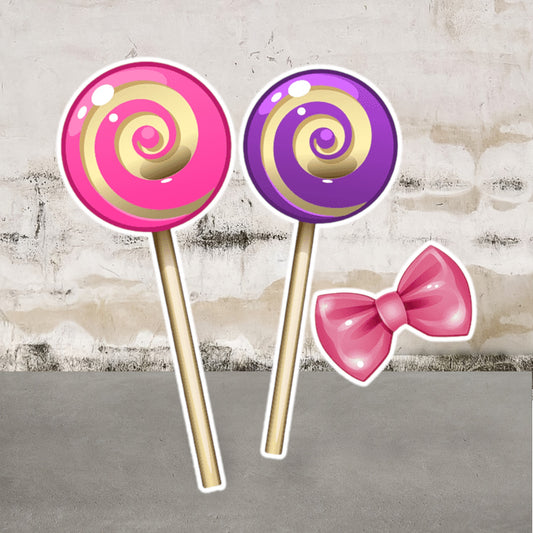 Set of 3 Candy Party Prop Cutout