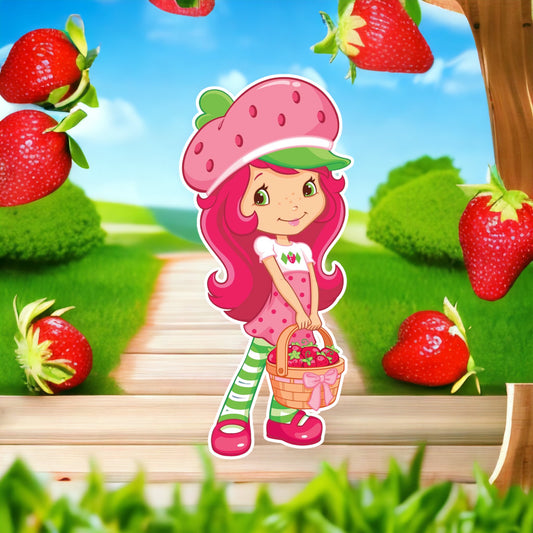 Strawberry shortcake Birthday party cutout, Centerpiece, Backdrop,