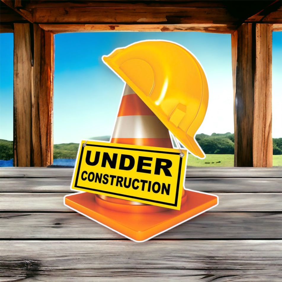 Under construction Sign foam board Party prop cutout