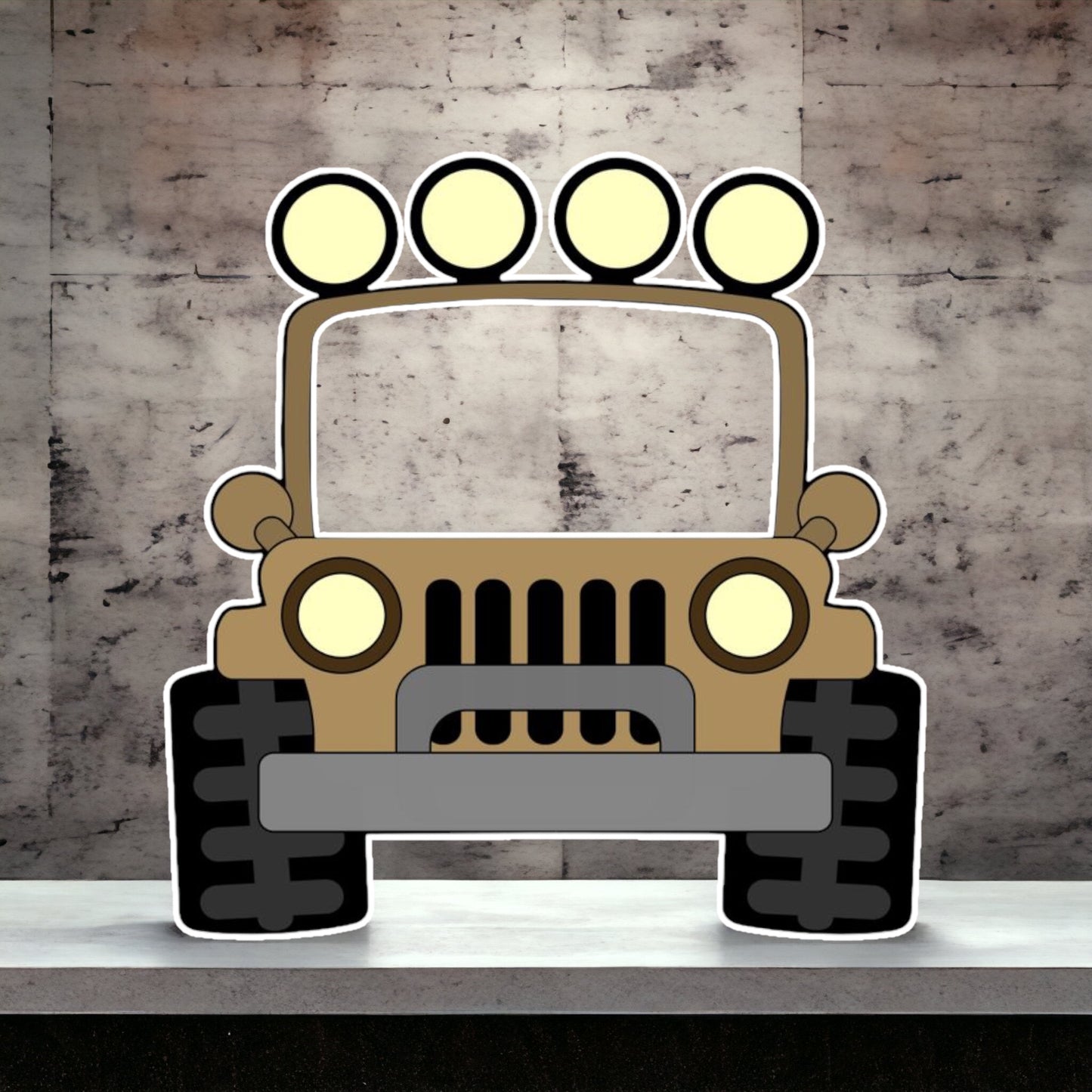 Safari Jeep Birthday party prop cutout, Centerpiece, Backdrop, cake topper and party decorations.