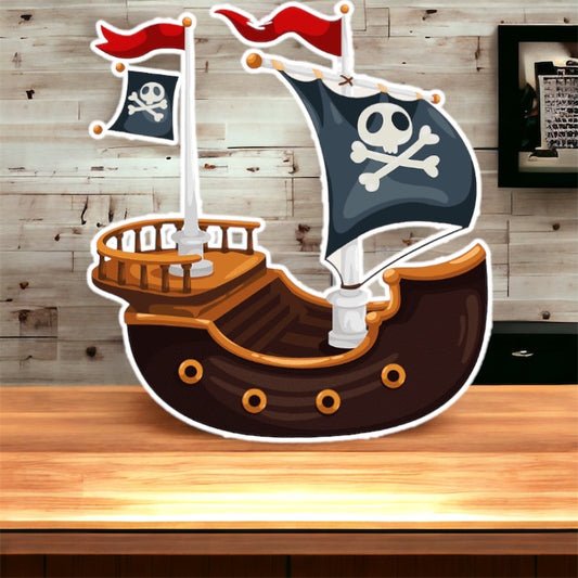 Pirate ship Foam Board Party Prop Cutout, Centerpiece. Backdrop, cake topper and party decorations