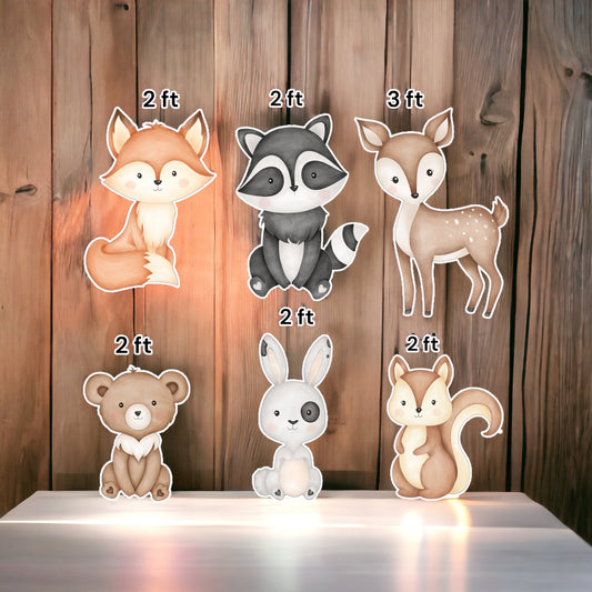 Woodland Animal Birthday Package Party Prop Cutout Set of 6.