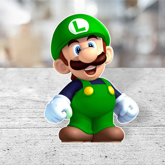 Luigi Mario bros character Party prop centerpiece backdrop , stand up and party decorations.