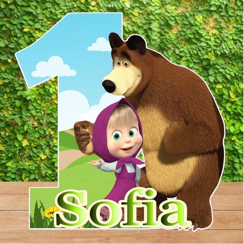 Masha and Bear Birthday Number Cutout