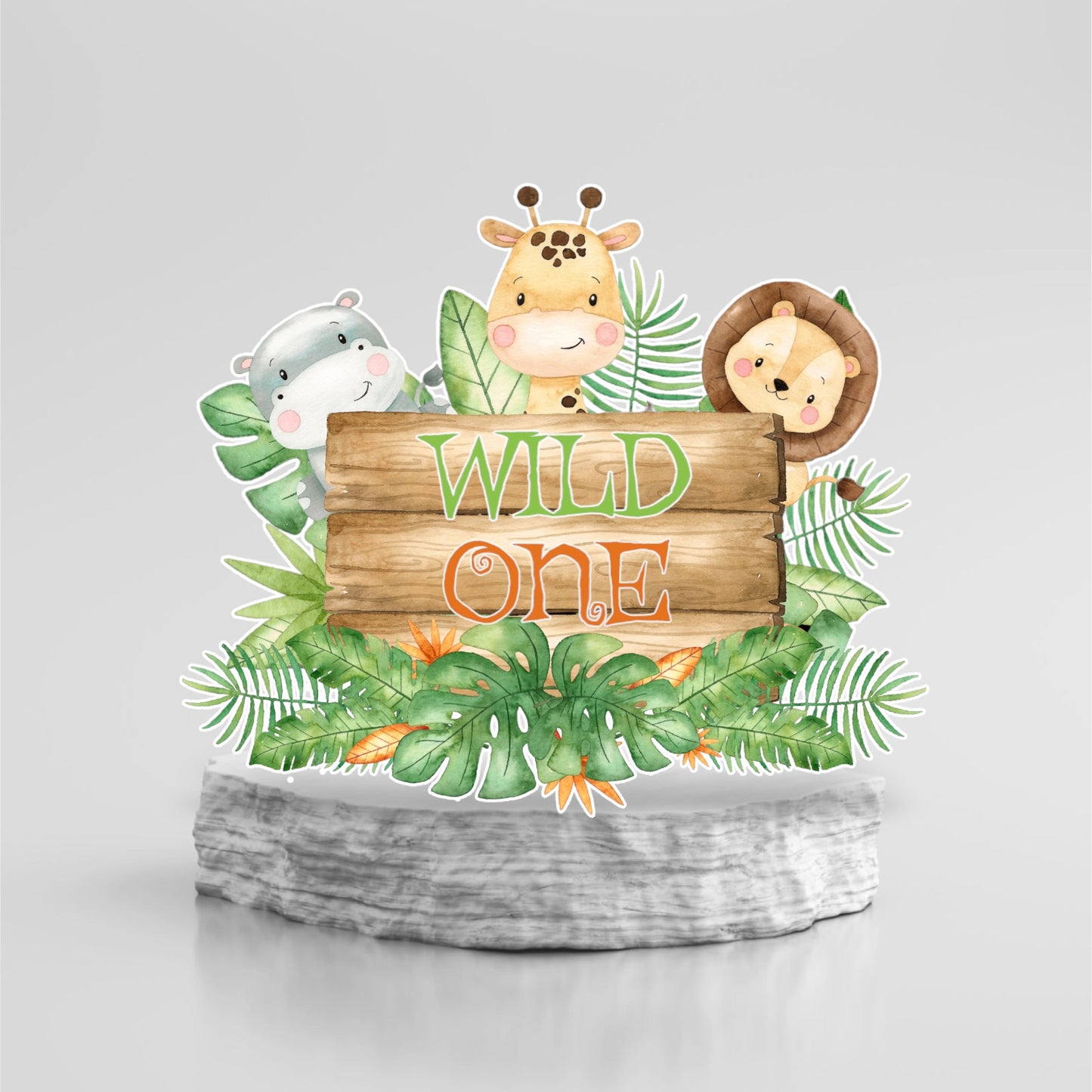 Wild One Safari Animal Birthday Cutout.