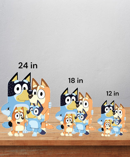 Bluey Family party prop centerpieces cake topper sign backdrop cutout party decoration.