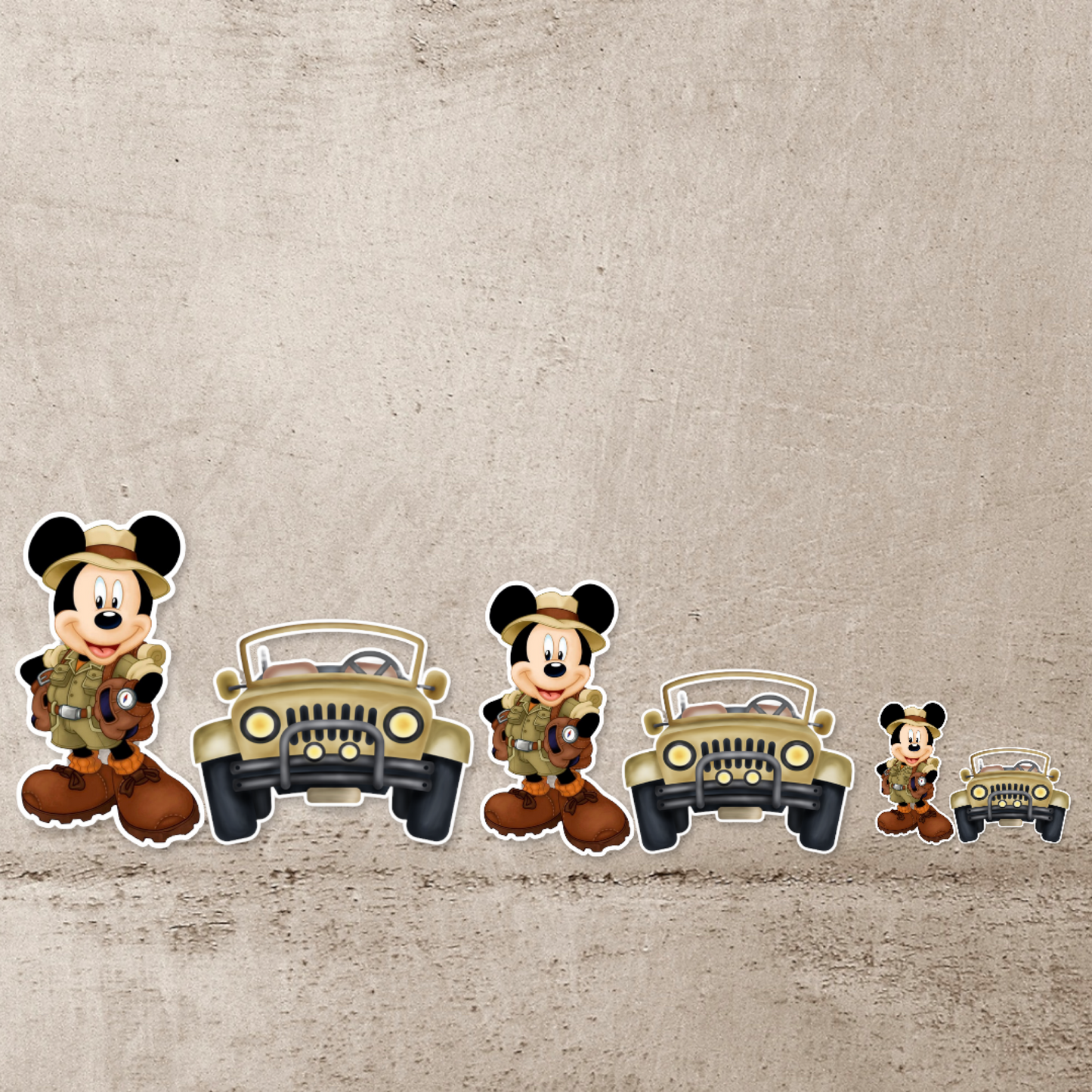 Mickey Safari Jeep Birthday Character Cutout.