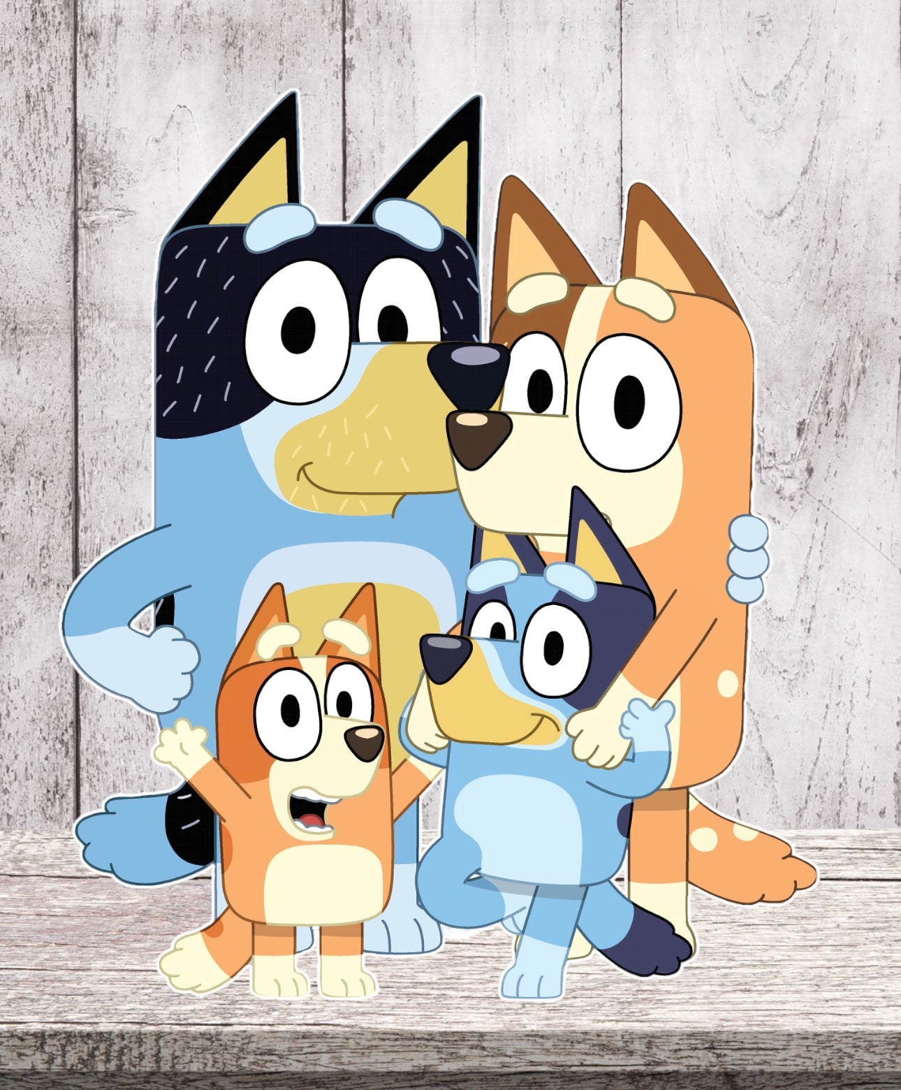 Bluey Family party prop centerpieces cake topper sign backdrop cutout party decoration.