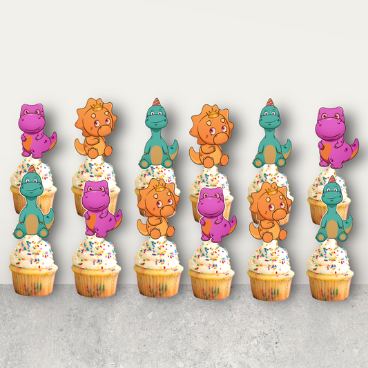 Cute Dinosaur cupcake toppers