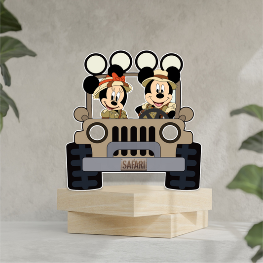 Mickey And Minnie safari Jeep Birthday Character Prop Cutouts.