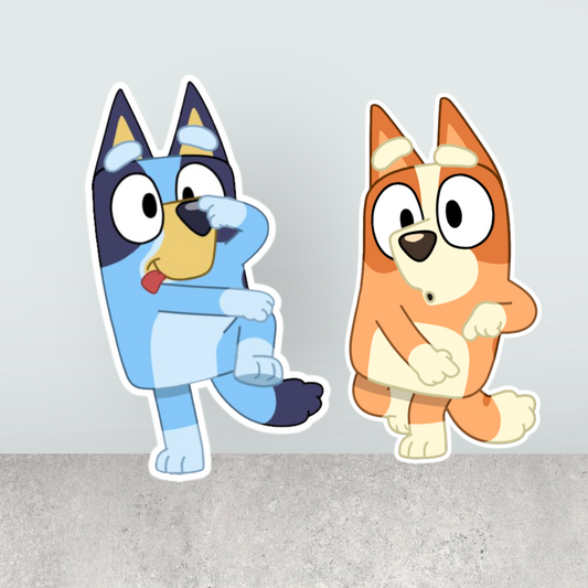 Set Of 2 Bluey and Bingo Character Prop Cutouts