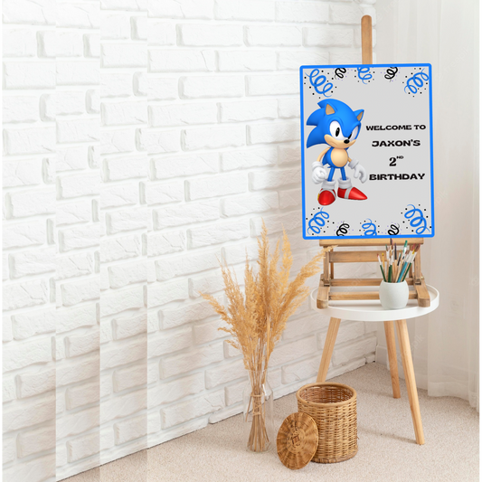 Sonic Birthday welcome sign.