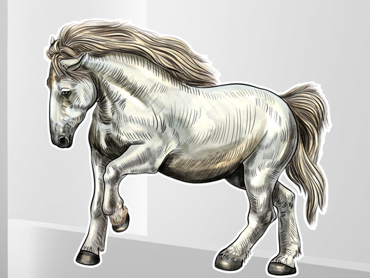 White horse Custom Character Prop Cutout.